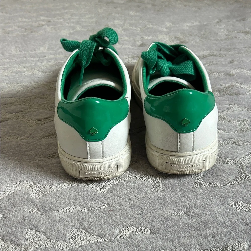 Kate Spade White & Green Fashion Sneakers